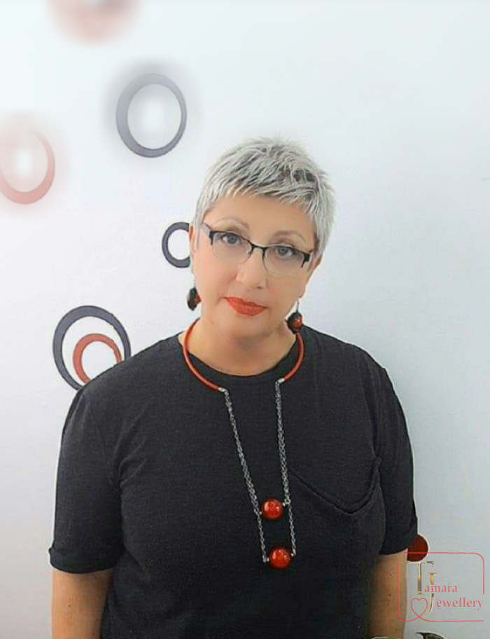 Tamara Iousha - "Urban Pulse" Statement Choker with Acrylic Beads and Steel Chain