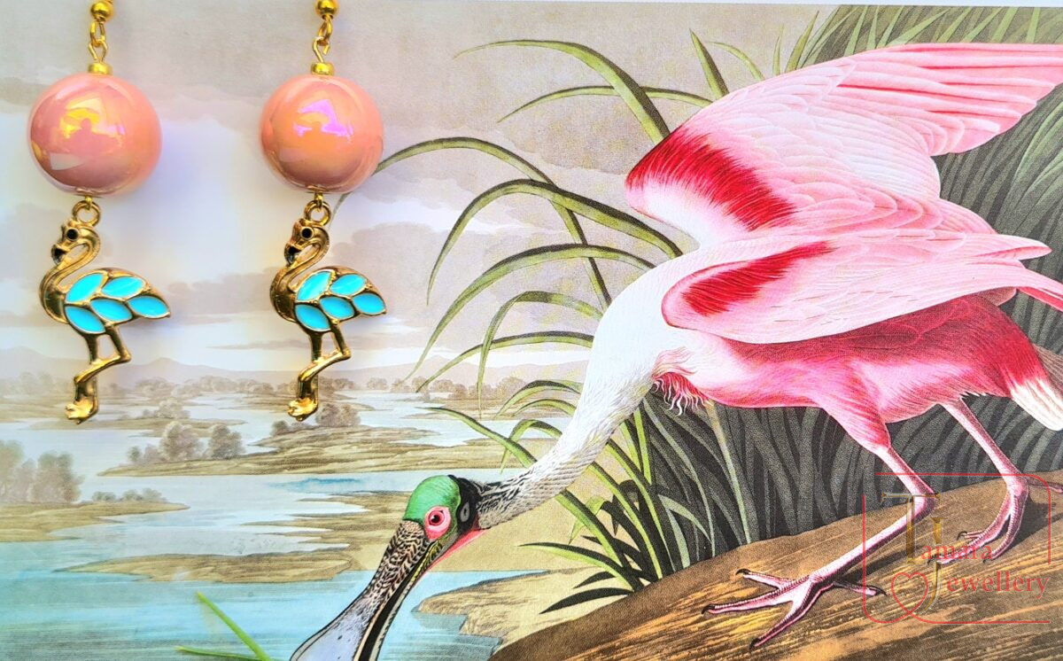 Серьги Фламинго