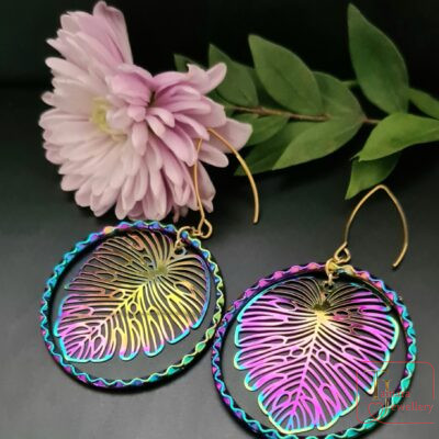 "Openwork leaf" earrings